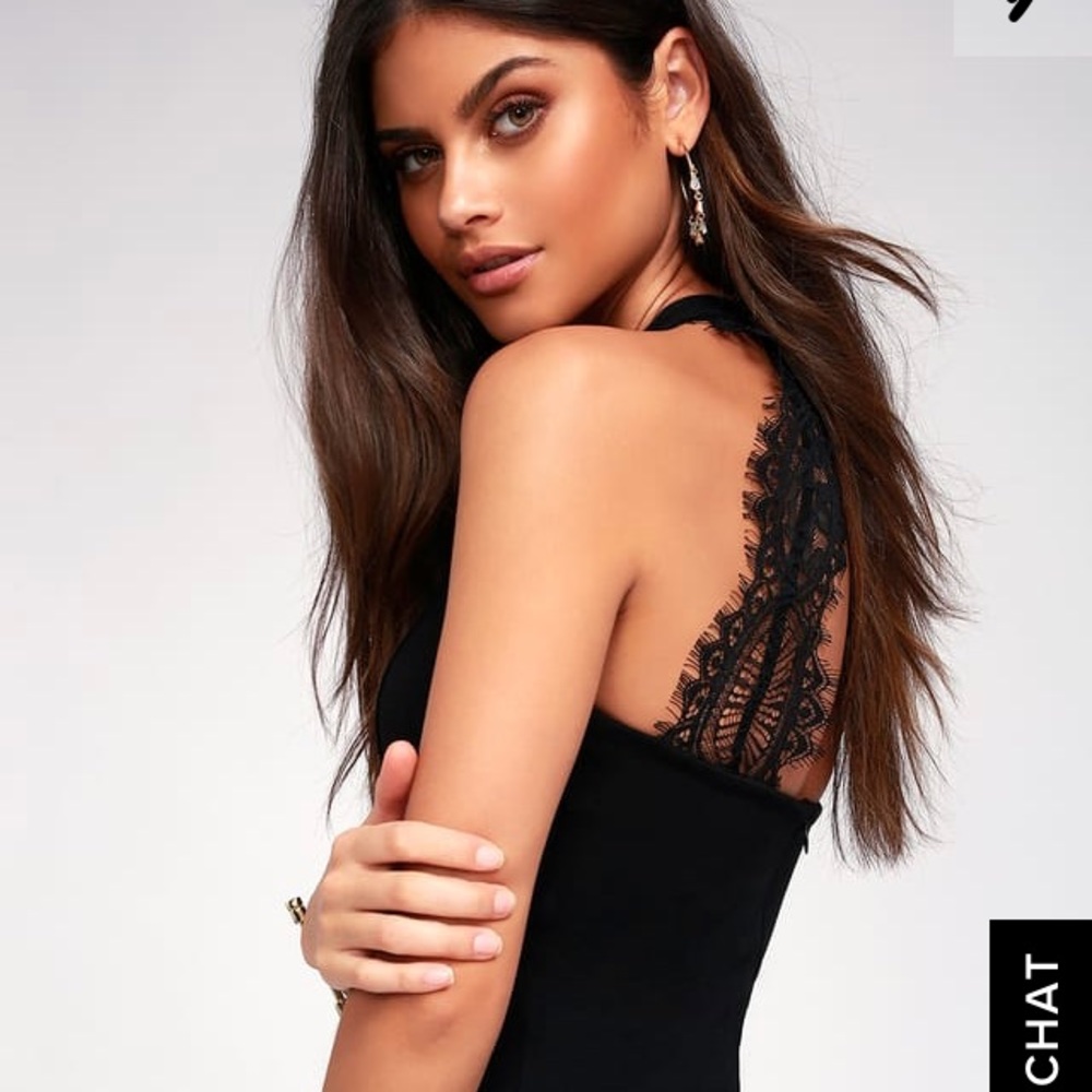 Black lace bodycon dress